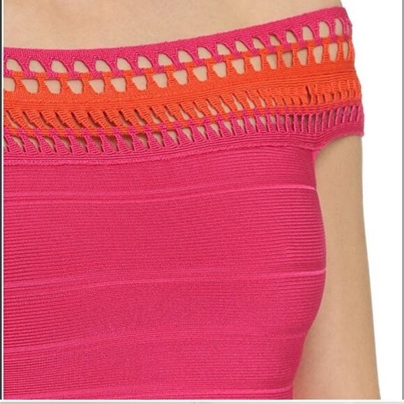 HERVÉ LÉGER Barbie pink BANDAGE Zoe MINI party coktail DRESS SM - Picture 12 of 14